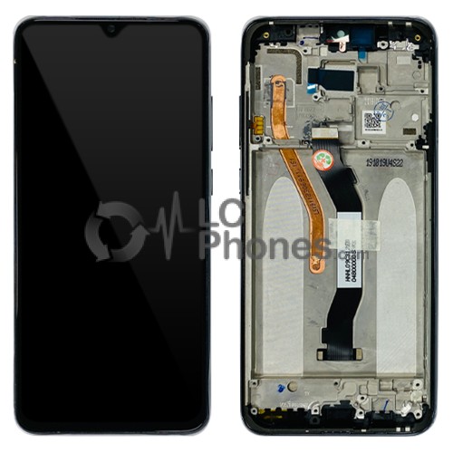 Xiaomi Redmi Note 8 Pro - Full Front LCD Digitizer with Frame Black < Service Pack >