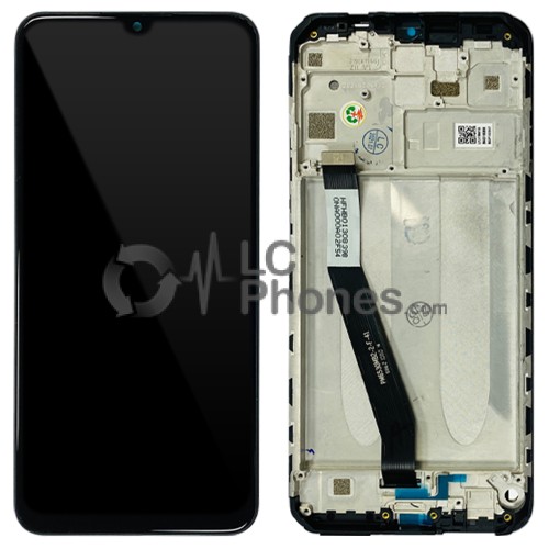 Xiaomi Redmi 9 - Full Front LCD Digitizer with Frame Tarnish Black < Service Pack >