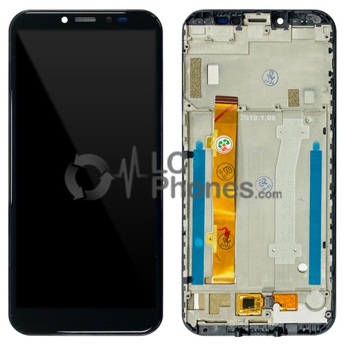 Alcatel 1S (2019) 5024D - Full Front LCD Digitizer with Frame Black