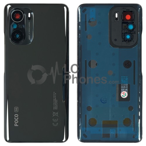 Xiaomi Poco F3 - Battery Cover with Adhesive & Camera Lens Night Black