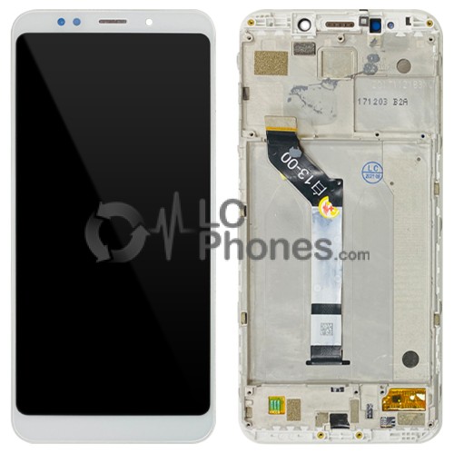 Xiaomi Redmi 5 Plus - Full Front LCD Digitizer with Frame White