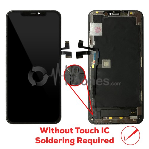 iPhone 11 Pro Max - Full Front OLED Digitizer without Touch IC Black ( Original Remaded )