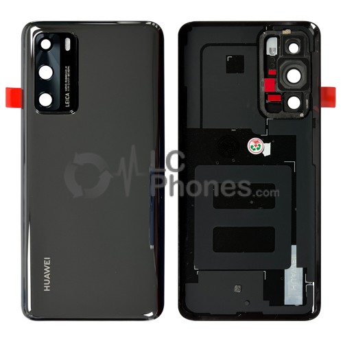 Huawei P40 - OEM Battery Cover with Adhesive & Camera Lens Black