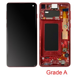 Samsung Galaxy S10 G973 - Full Front LCD Digitizer With Frame Cardinal Red  Grade A