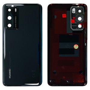 Huawei P40 - Battery Cover Black With Camera Lens 
