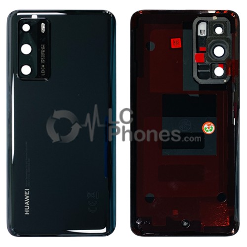 Huawei P40 - Battery Cover Black With Camera Lens < Service Pack >