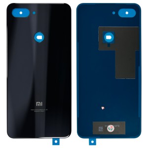 Xiaomi Mi 8 Lite - Battery Cover with Adhesive & Camera Lens Midnight Black
