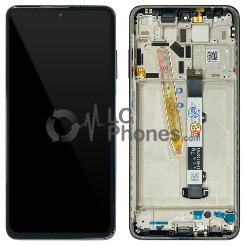 Xiaomi Poco X3 Pro - Full Front LCD Digitizer with Frame Tarnish Black < Service Pack >