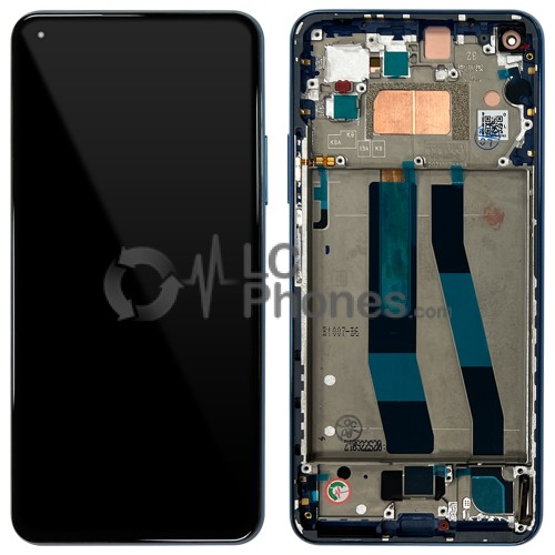 Xiaomi Mi 11 Lite  - Full Front LCD Digitizer With Frame Bubblegum Blue < Service Pack >