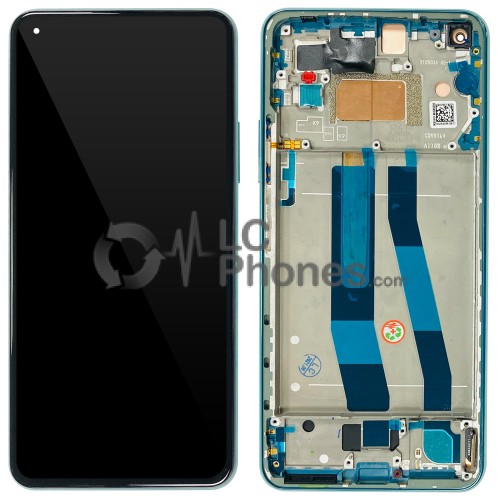 Xiaomi Mi 11 Lite 5G - Full Front LCD Digitizer With Frame Mint Green < Service Pack >