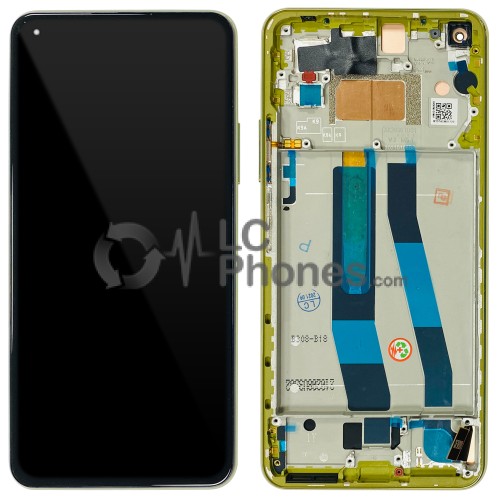 Xiaomi Mi 11 Lite 5G - Full Front LCD Digitizer With Frame Citrus Yellow < Service Pack >