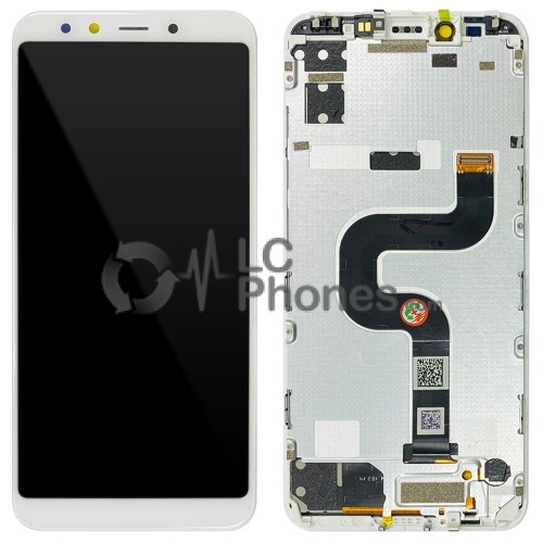 Xiaomi Mi 6X / Mi A2 - Full Front LCD Digitizer With Frame White < Service Pack >