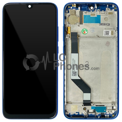 Xiaomi Redmi Note 7 / Note 7 Pro - Full Front LCD Digitizer with Frame Blue < Service Pack >