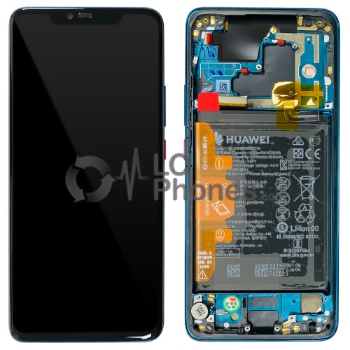 Huawei Mate 20 Pro - Full Front LCD Digitizer Emerald Green With Frame & Battery < Service Pack >