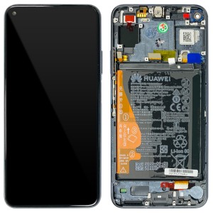 Huawei Nova 5T / Honor 20 - Full Front LCD Digitizer With Frame & Battery Midnight Black 