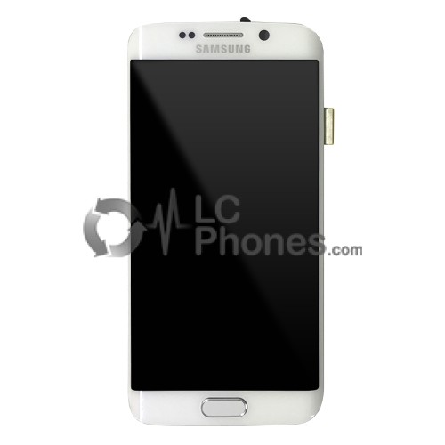 Samsung Galaxy S6 Edge G925 - Full Front LCD Digitizer White With Frame < Service Pack >