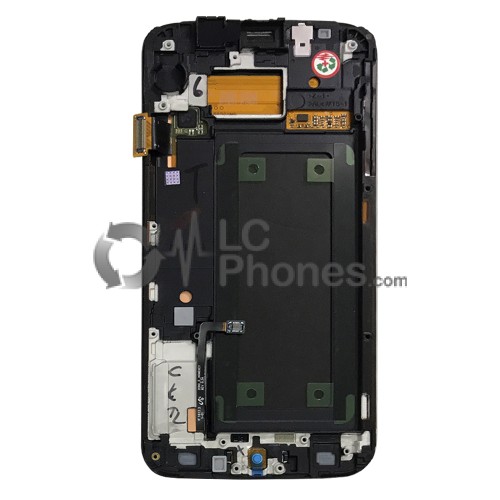 Samsung Galaxy S6 Edge G925 - Full Front LCD Digitizer Black With Frame < Service Pack >