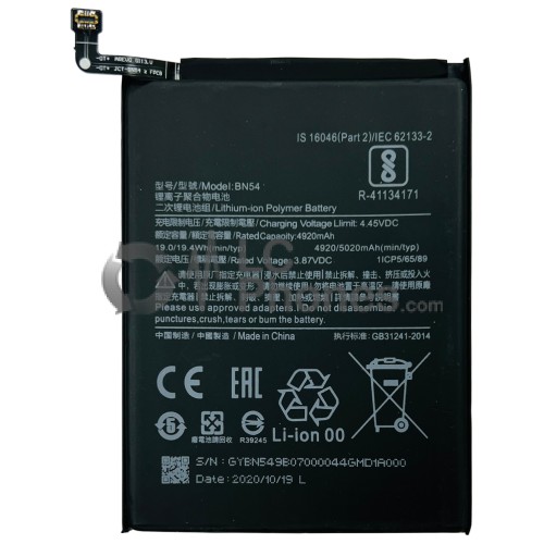 Xiaomi Redmi 9 / Redmi Note 9 / Redmi 10X - Battery BN54 5020mAh 19.4Wh