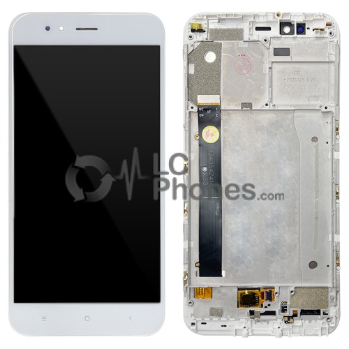 Xiaomi Mi 5X / Mi A1 - Full Front LCD Digitizer with Frame White