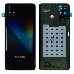 Samsung Galaxy A71 A715 - Battery Cover Original with Camera Lens and Adhesive Crush Black 