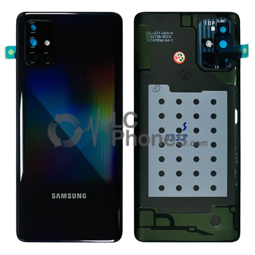 Samsung Galaxy A71 A715 - Battery Cover Original with Camera Lens and Adhesive Crush Black < Service Pack >