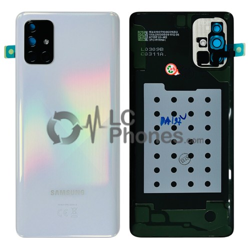 Samsung Galaxy A71 A715 - Battery Cover Original with Camera Lens and Adhesive Crush Silver < Service Pack >