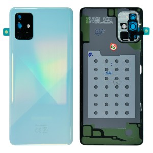 Samsung Galaxy A71 A715 - Battery Cover Original with Camera Lens and Adhesive Crush Blue 