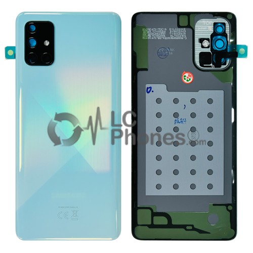 Samsung Galaxy A71 A715 - Battery Cover Original with Camera Lens and Adhesive Crush Blue < Service Pack >