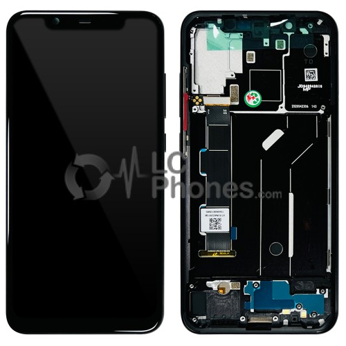 Xiaomi Mi 8 - Full Front LCD Digitizer with Frame Black < Service Pack >