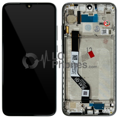 Xiaomi Redmi Note 7 / Note 7 Pro - Full Front LCD Digitizer with Frame White < Service Pack >