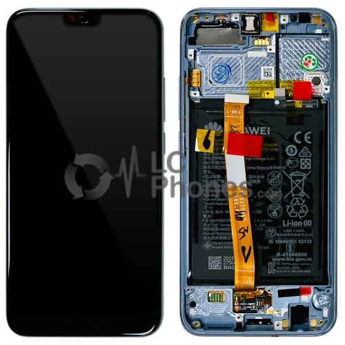 Huawei Honor 10 - Full Front LCD Digitizer Glacier Grey With Frame & Battery < Service Pack >