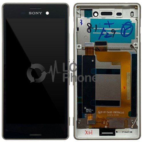 Sony Xperia M4 Aqua E2303, E2306, E2353 - Full Front LCD Digitizer With Frame Silver