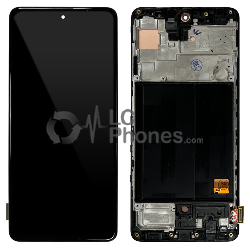 Samsung Galaxy A51 A515F - Full Front LCD Digitizer With Frame Black (OLED)