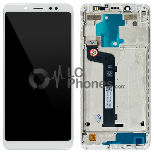 Xiaomi Redmi Note 5 / Note 5 Pro - Full Front LCD Digitizer with Frame White < Service Pack >