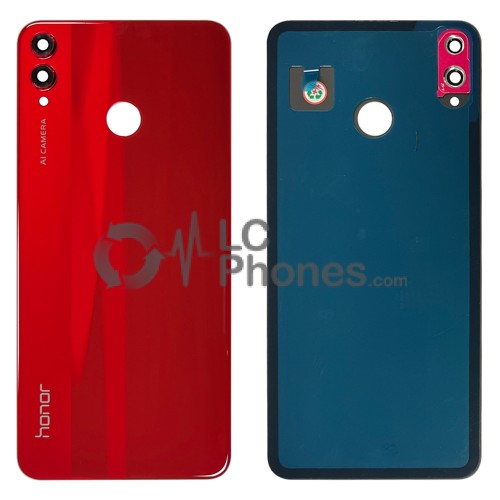 Huawei Honor 8X / Honor View 10 Lite - Battery Cover with Adhesive & Camera Lens Red