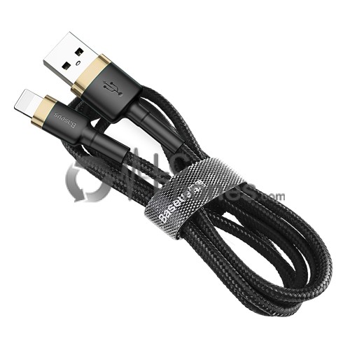 Baseus - Cafule Cable Durable Nylon Braided Wire USB to Lightning QC3.0 1.5A 2M Black-Grey (CALKLF-CG1)