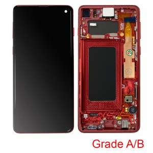 Samsung Galaxy S10 G973 - Full Front LCD Digitizer With Frame Cardinal Red  Grade A/B