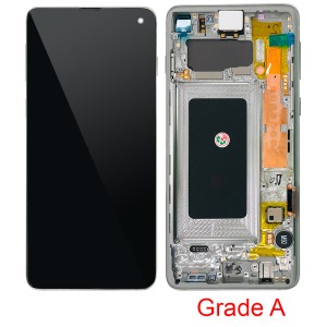 Samsung Galaxy S10 G973 - Full Front LCD Digitizer With Frame Prism White  Grade A