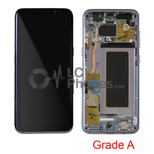 Samsung Galaxy S8 G950F - Full Front LCD Digitizer With Frame Orchid Grey (Original Used) Grade A