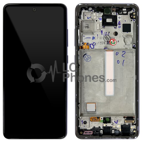 Samsung Galaxy A52s 5G A528 - Full Front LCD Digitizer With Frame Awesome Purple < Service Pack >