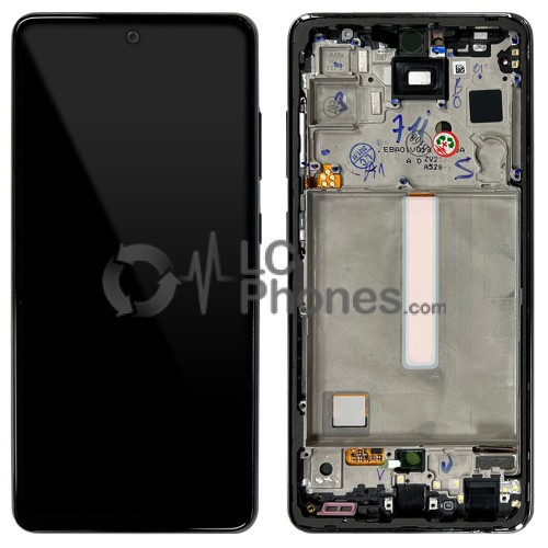 Samsung Galaxy A52s 5G A528 - Full Front LCD Digitizer With Frame Awesome Black < Service Pack >