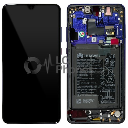 Huawei Mate 20 - Full Front LCD Digitizer With Frame Twilight < Service Pack >