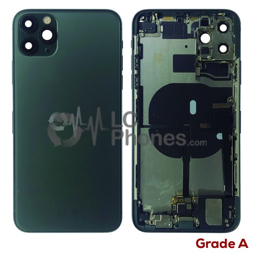 iPhone 11 Pro Max - Back Housing Cover Full Assembly Grade A Matte Midnight Green (Original Used)