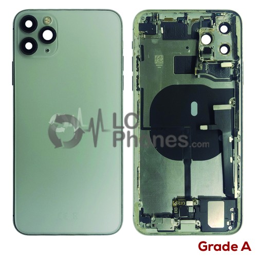 iPhone 11 Pro Max - Back Housing Cover Full Assembly Grade A Matte Silver (Original Used)