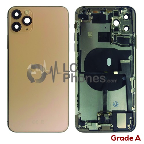 iPhone 11 Pro Max - Back Housing Cover Full Assembly Grade A Matte Gold (Original Used)