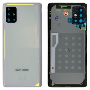 Samsung Galaxy A51 5G A516 - Battery Cover with Adhesive Prism Cube White 