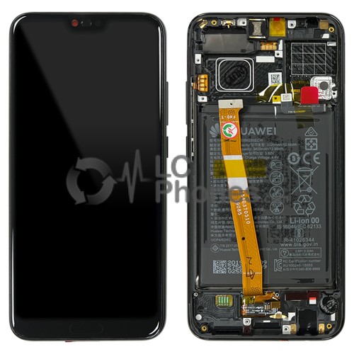 Huawei Honor 10 - Full Front LCD Digitizer with Frame Black < Service Pack >