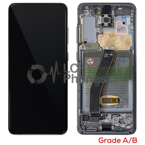 Samsung Galaxy S20 G980 / S20 5G G981 - Full Front LCD Digitizer With Frame Cosmic Grey (Original Used) Grade A/B