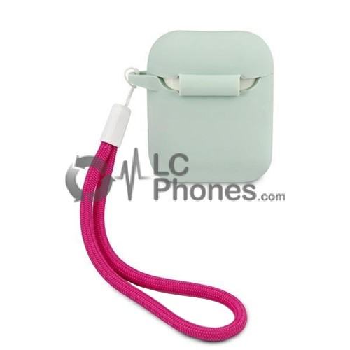 AirPods - Guess Cover Blue Fuschia Silicone Vintage