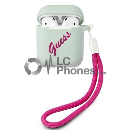 AirPods - Guess Cover Blue Fuschia Silicone Vintage